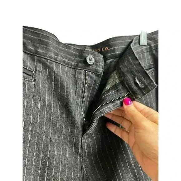 Lauren Jeans Co. Ralph Lauren Black White Pin Stripes Jeans Straight Leg Denim - Picture 4 of 9